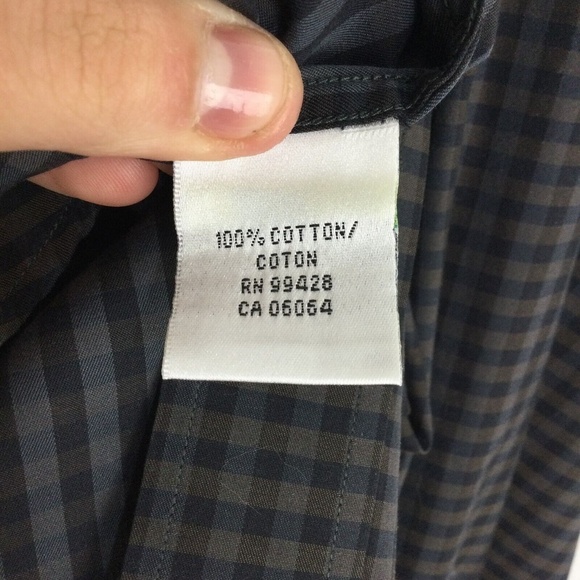 Bugatchi Classic Fit Brown Gray Checkered Button Down Long Sleeve Shirt Men XXL - Picture 5 of 7